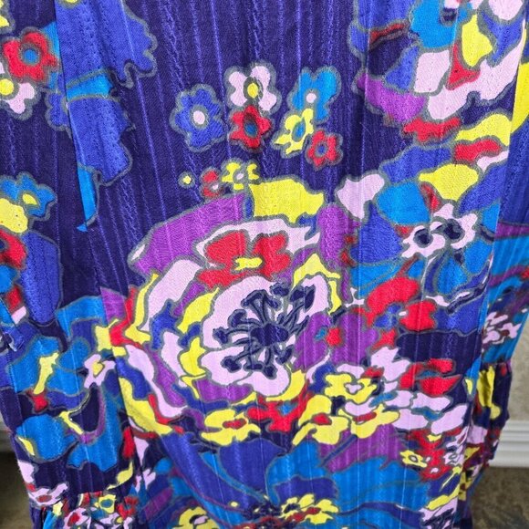 Next Size 6 Multi Color Floral Print Strapless Maxi Dress Smocked Bust with Tie - Picture 3 of 14